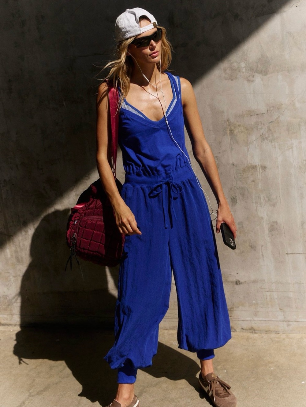 NWOT Free People Movement by Free People Take Off Onesie in Electric Shock Blue
